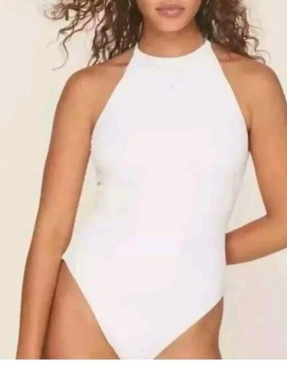 NWT Andie Swim The Asbury Ribbed One Piece in Coco Cream Size Large Resort
